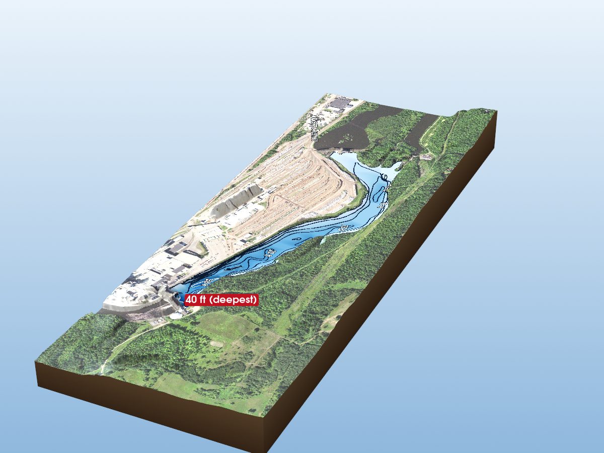 Depth map of Knife Falls Reservoir