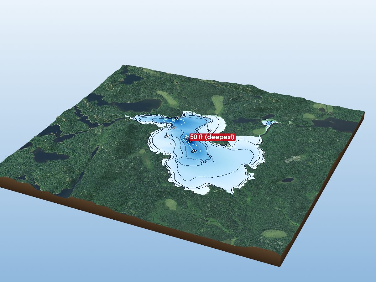 Depth map of Knife Lake