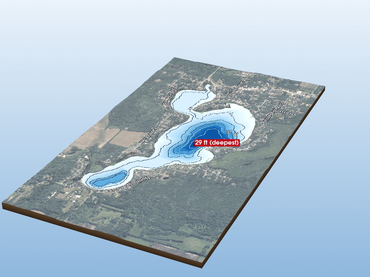 Depth map of Koontz Lake