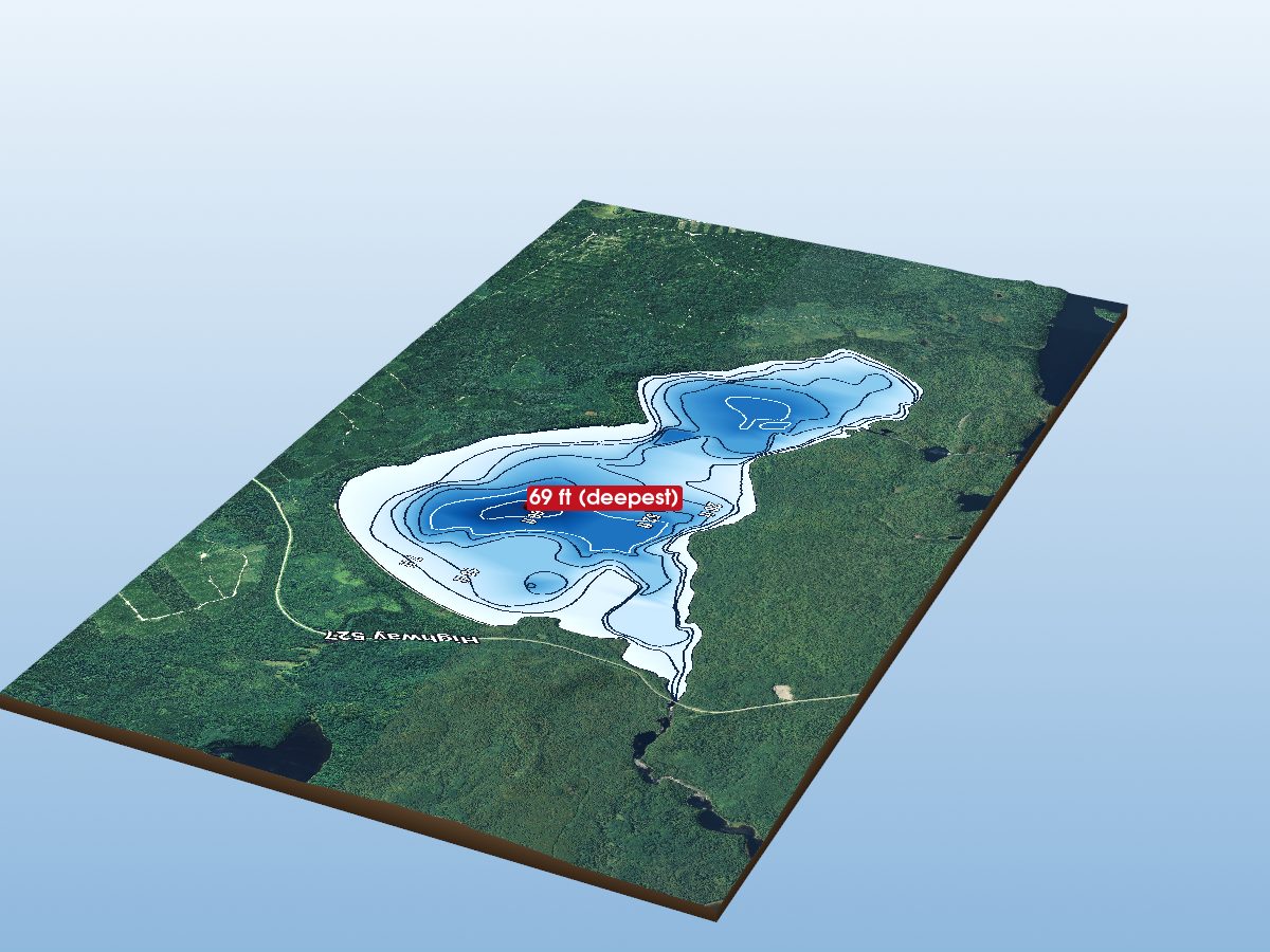 Depth map of Kopka Lake