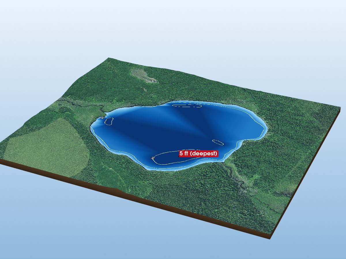 Depth map of Korky Lake