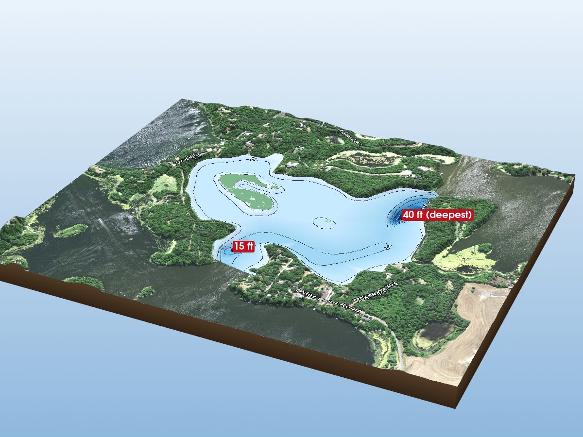 Depth map of Krays Lake