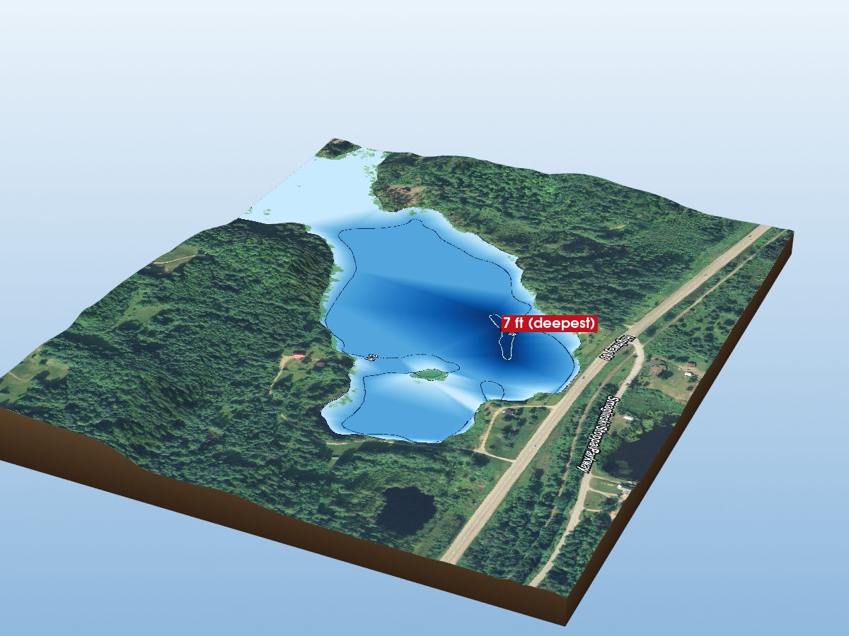 Depth map of Kretzel Lake