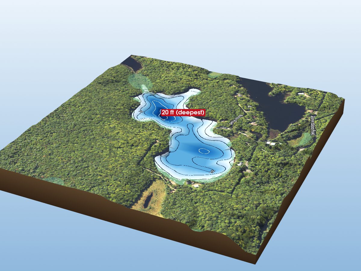 Depth map of Kvidera Lake