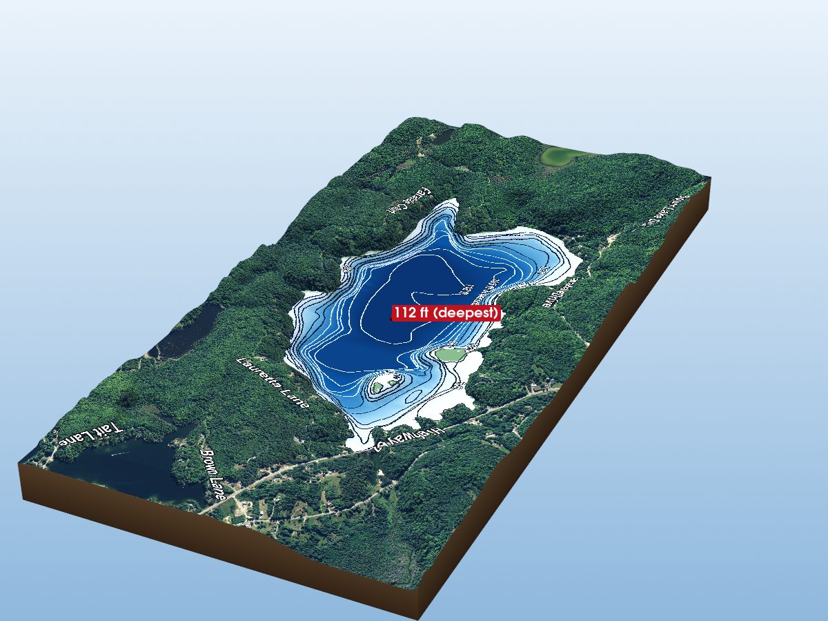 Depth map of L'Amable Lake
