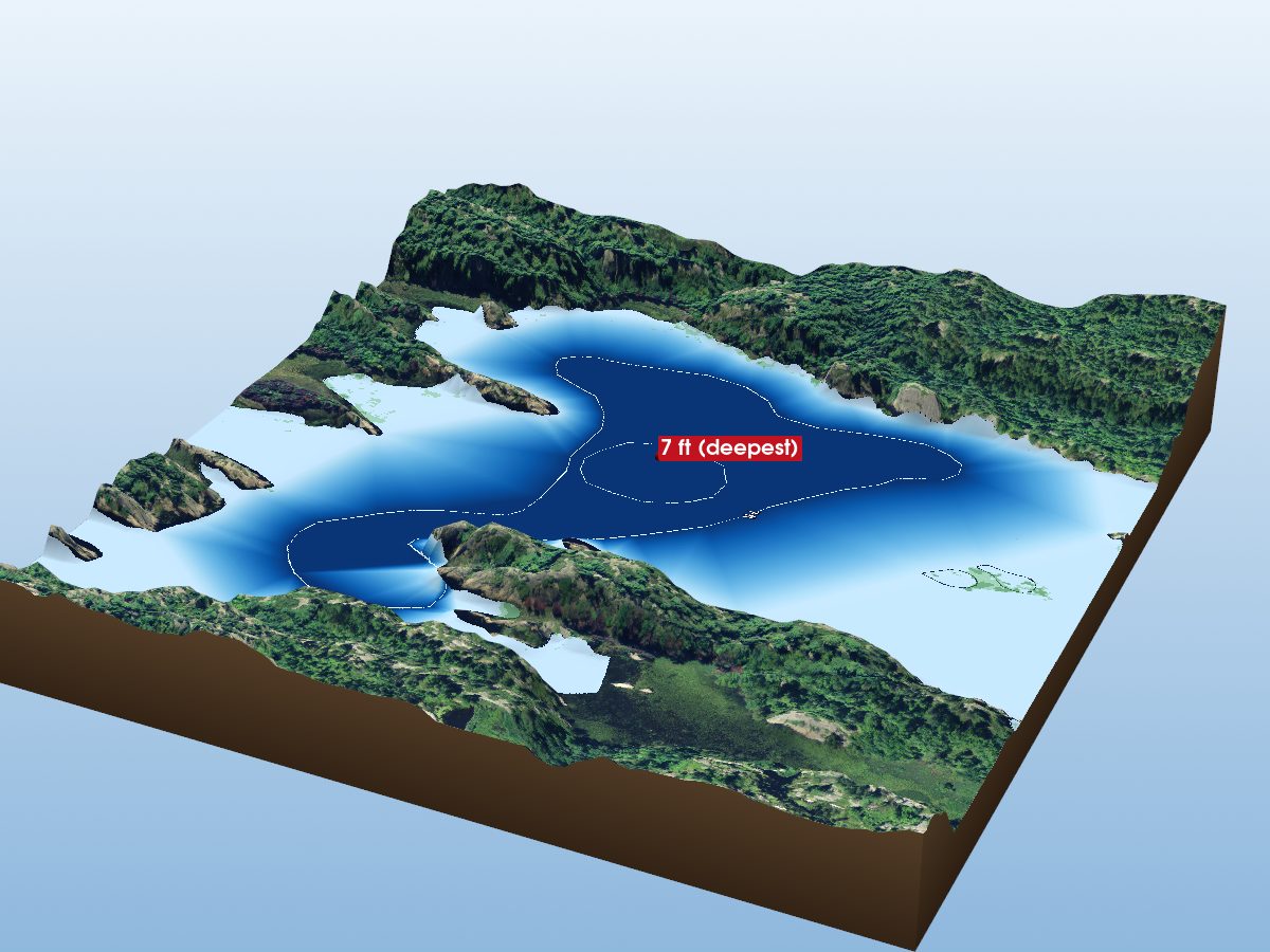 Depth map of La Casse Lake