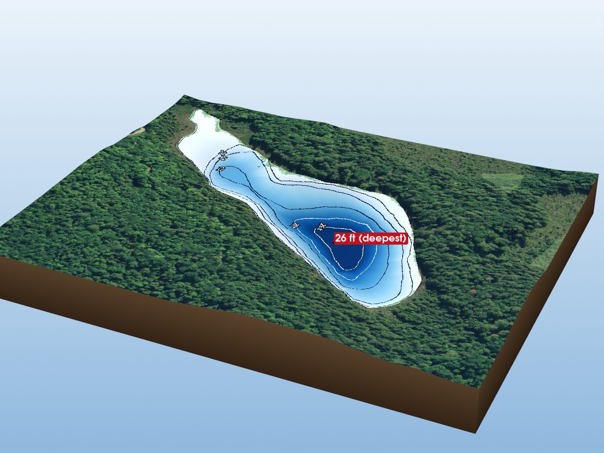 Depth map of Labine Lake