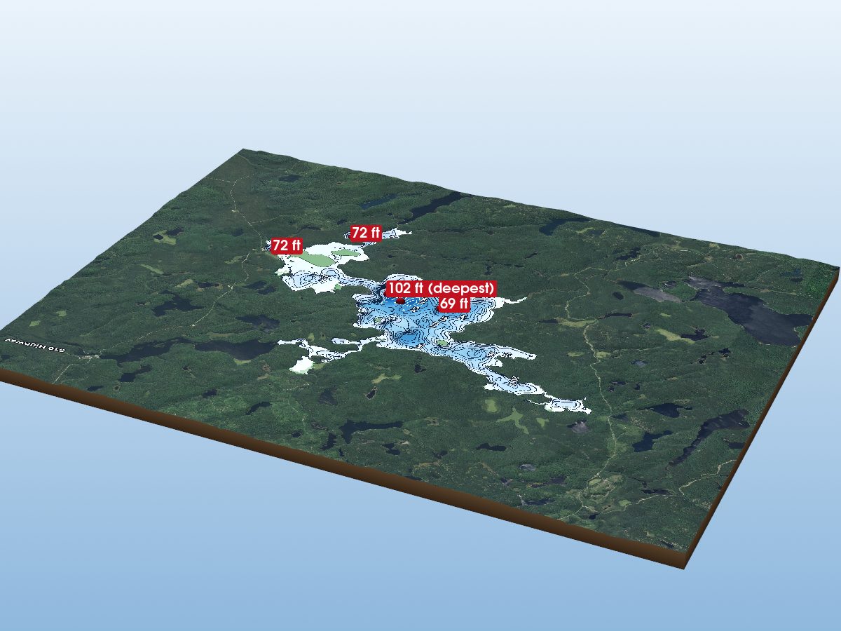 Depth map of Lac aux Sables