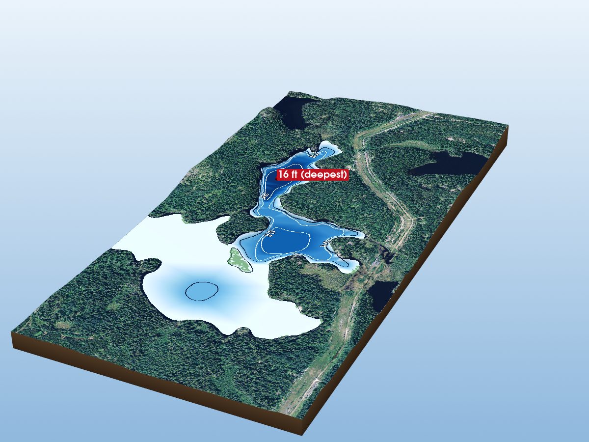 Depth map of Lacourse Lake