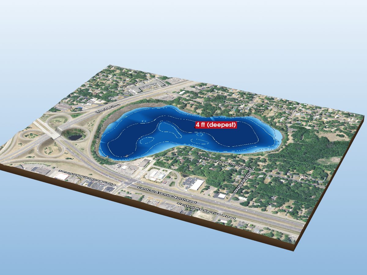 Depth map of Laddie Lake