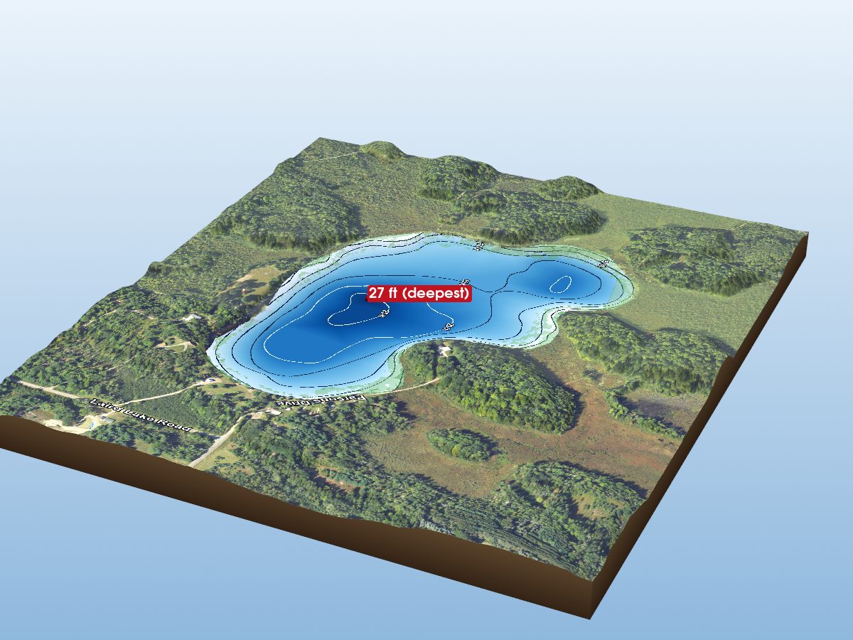 Depth map of Laird Lake