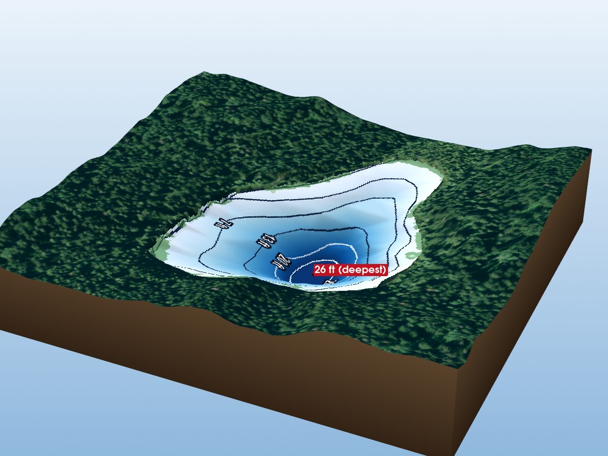 Depth map of Lake 91 Howells