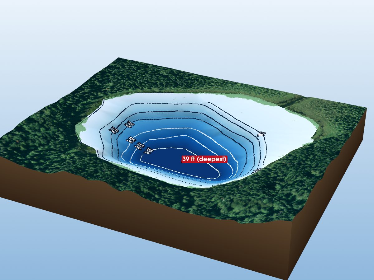 Depth map of Lake 92 Howells