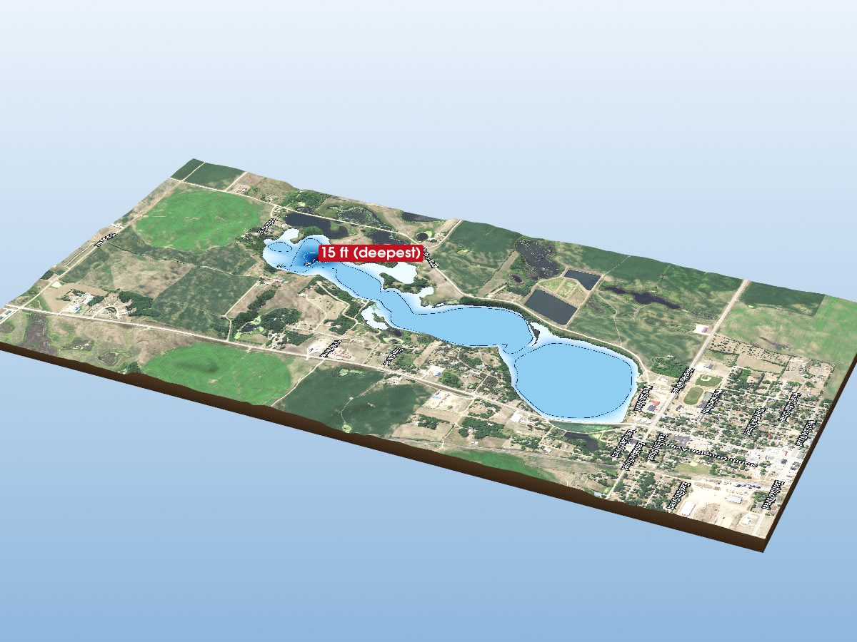 Depth map of Lake Adley