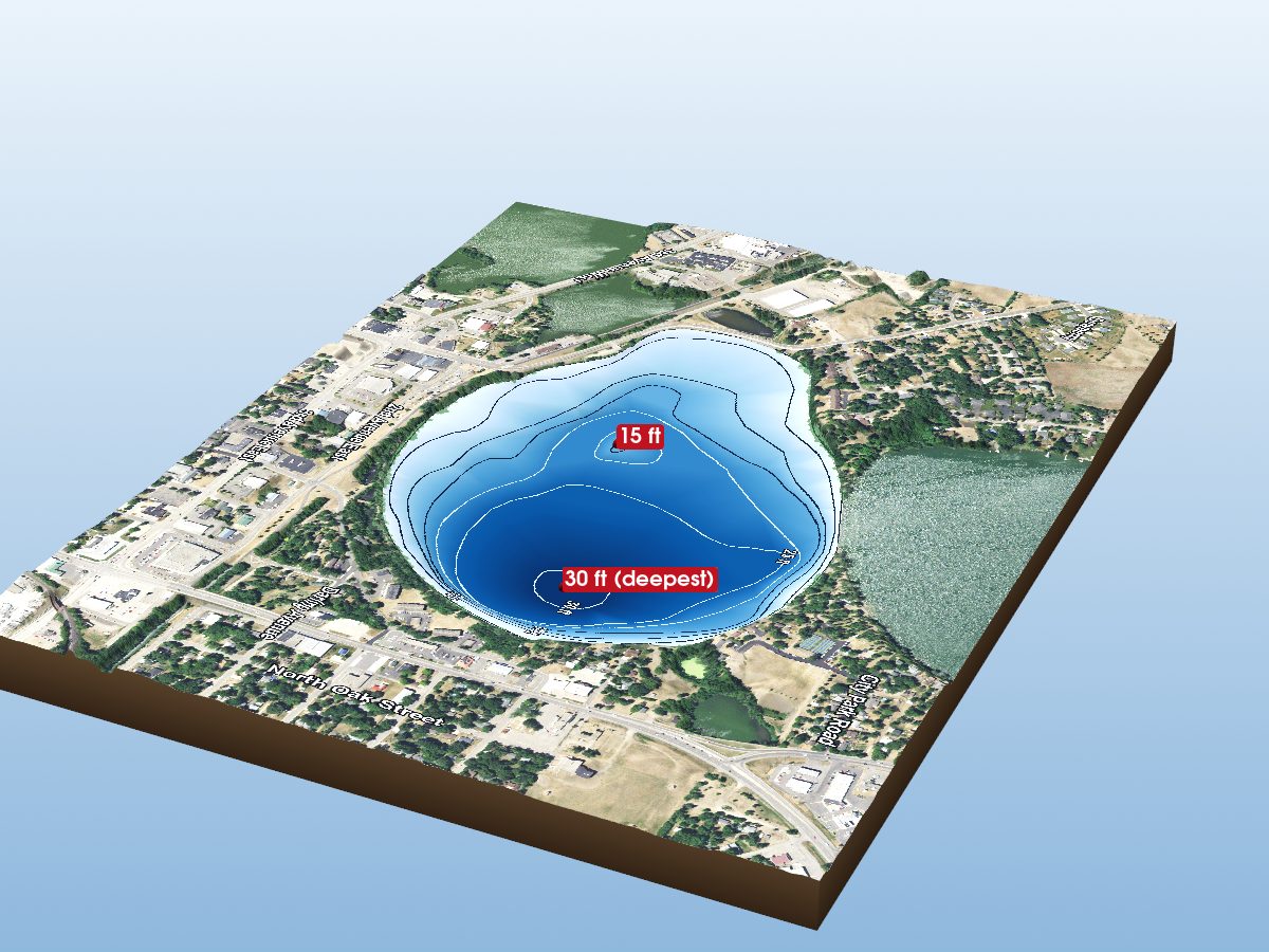 Depth map of Lake Agnes