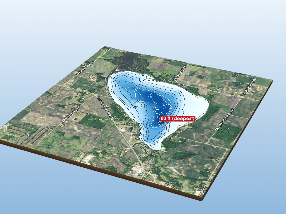 Depth map of Lake Andrew