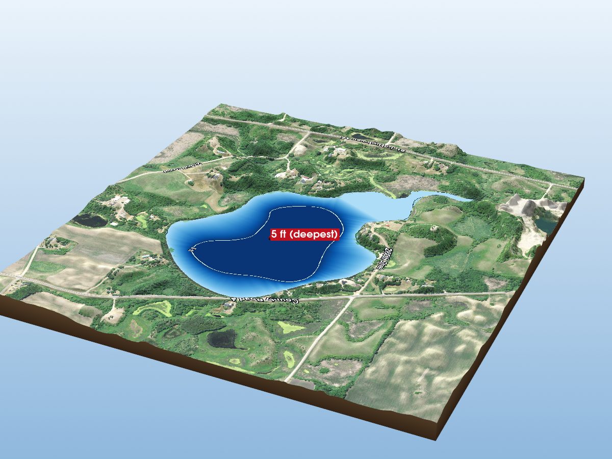 Depth map of Lake Arvilla
