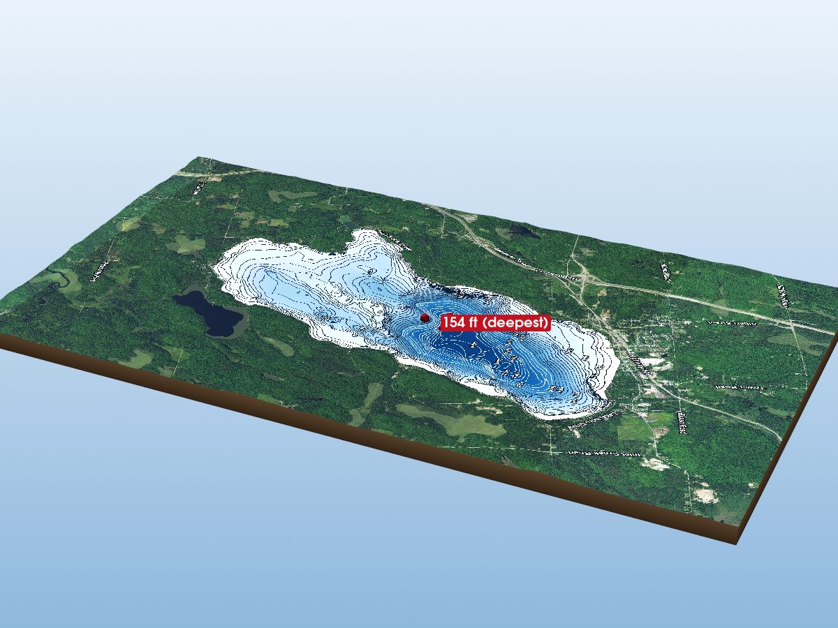 Pickerel Lake Depth Map — Parry Sound District, Ontario | Ontario Lake ...