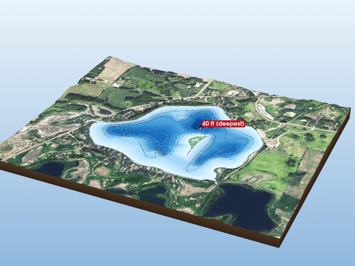 Depth map of Lake Brophy