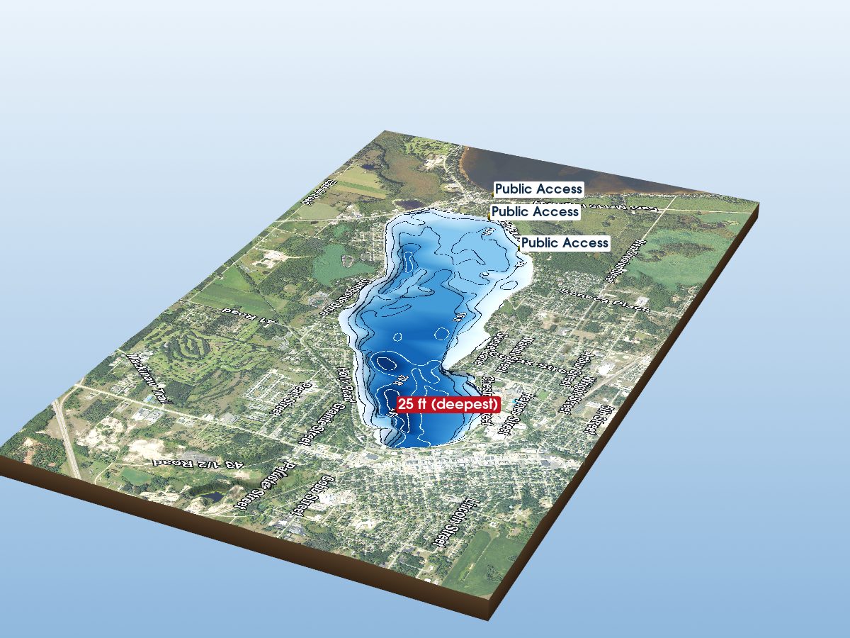 Depth map of Lake Cadillac