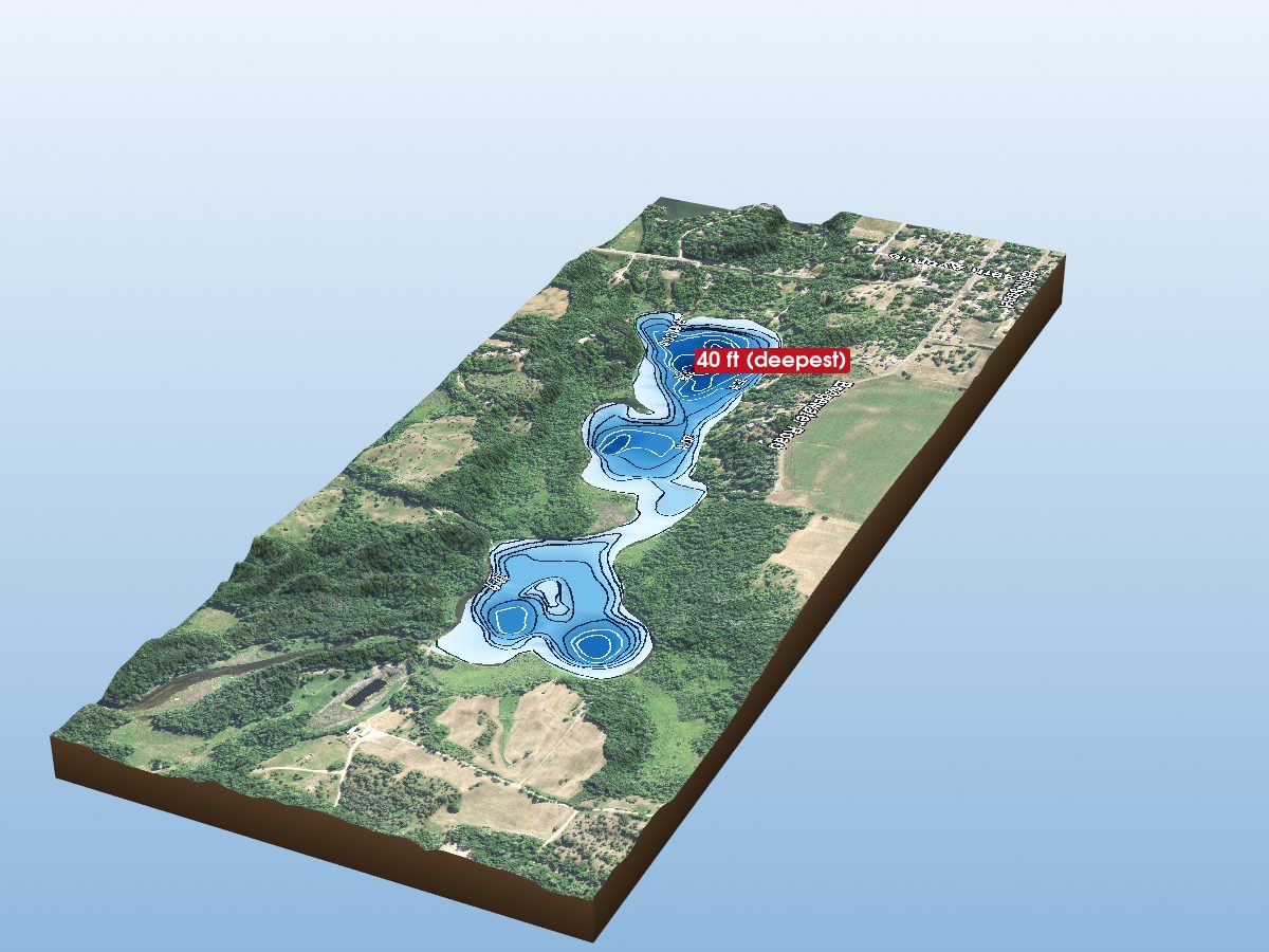 Depth map of Lake Caroline