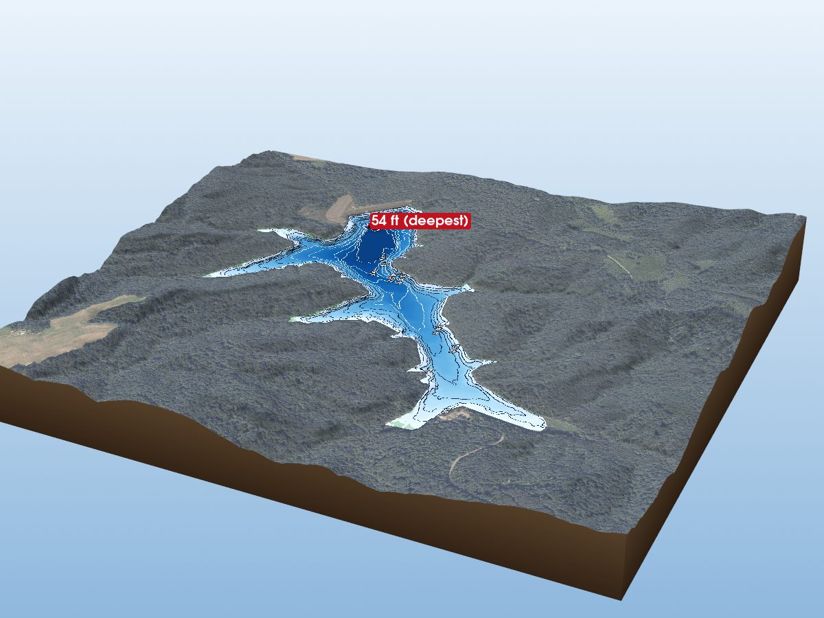 Depth map of Lake Celina