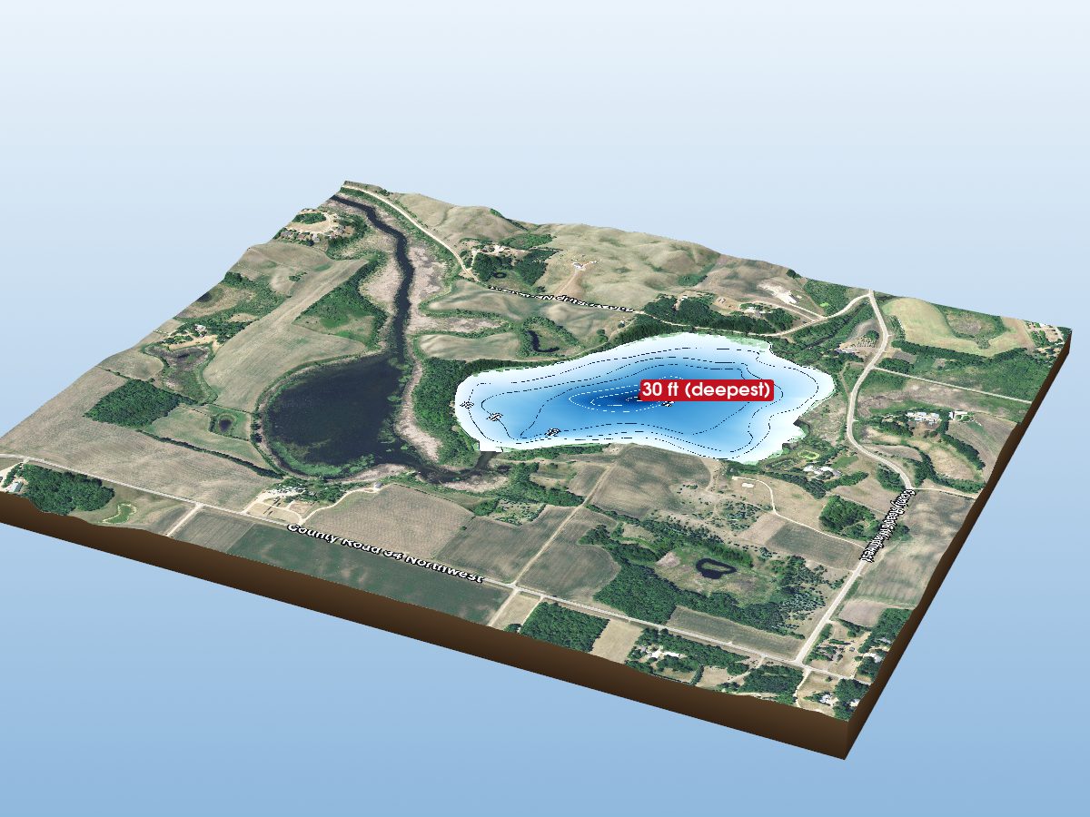 Depth map of Lake Charley