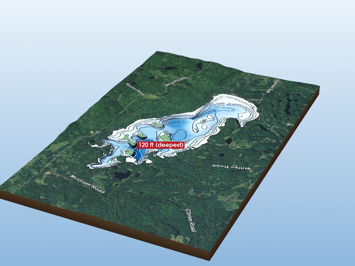 Depth map of Lake Clear