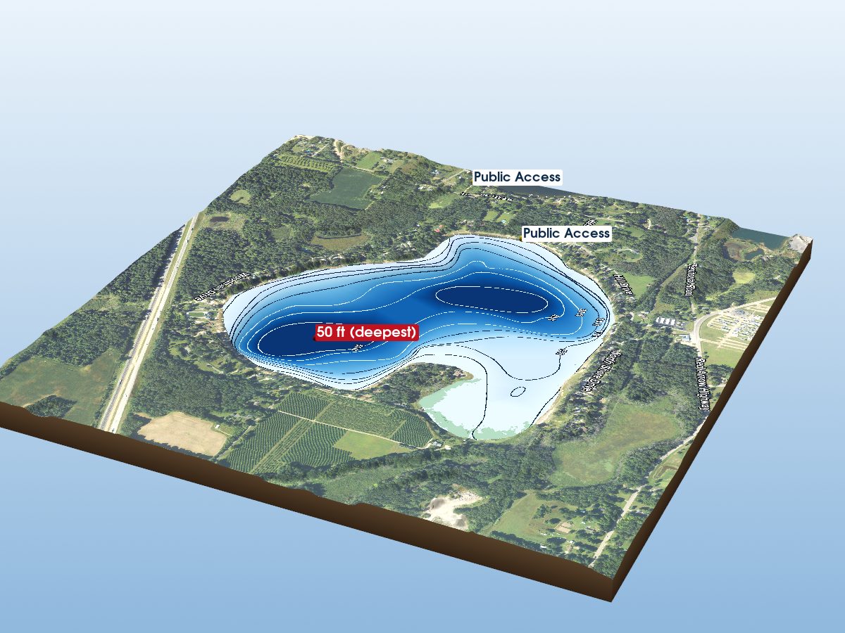 Depth map of Lake Cora