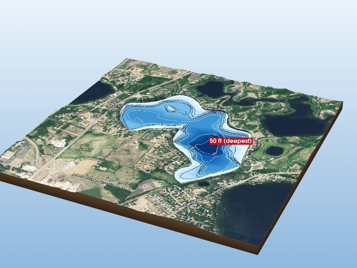 Depth map of Lake Cowdrey