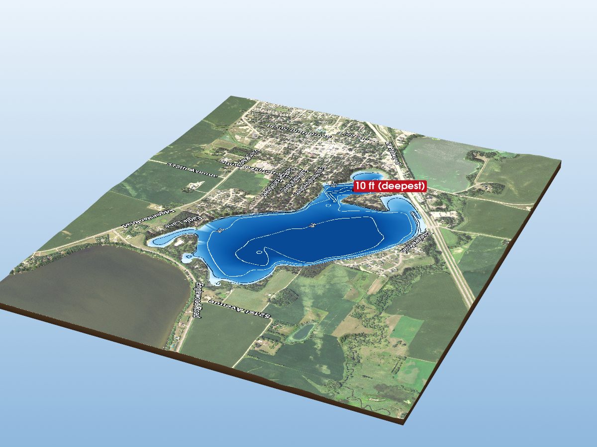 Depth map of Lake Crystal