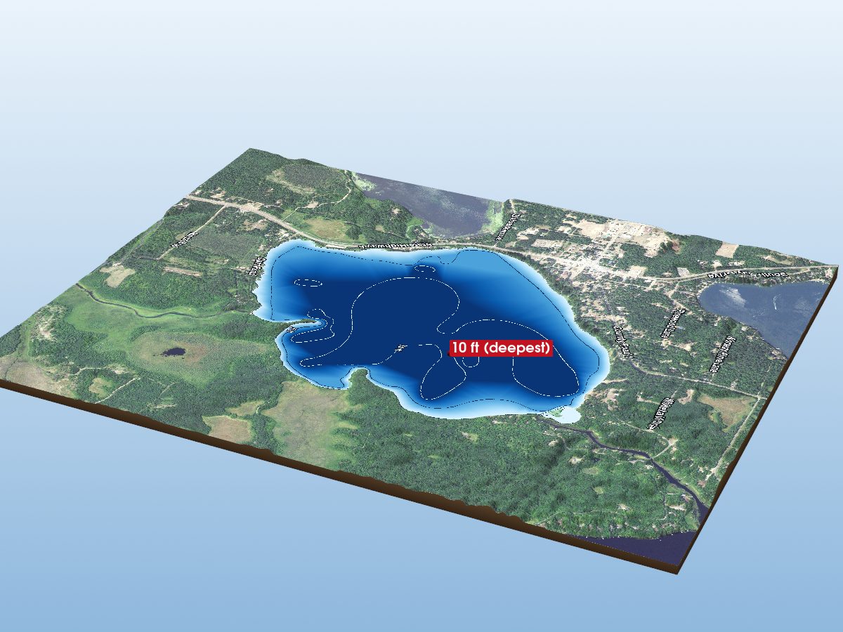 Depth map of Lake Emily