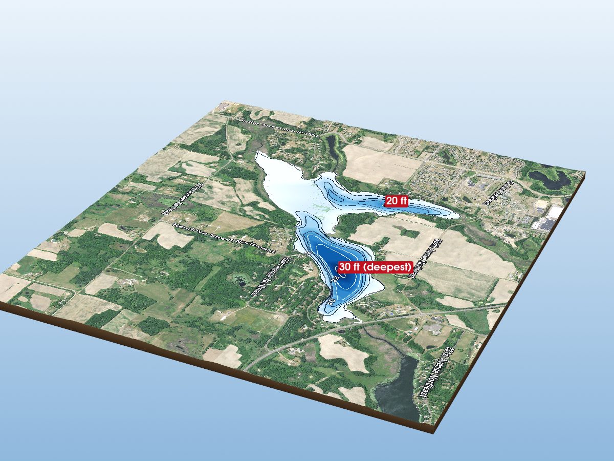 Depth map of Lake Fannie