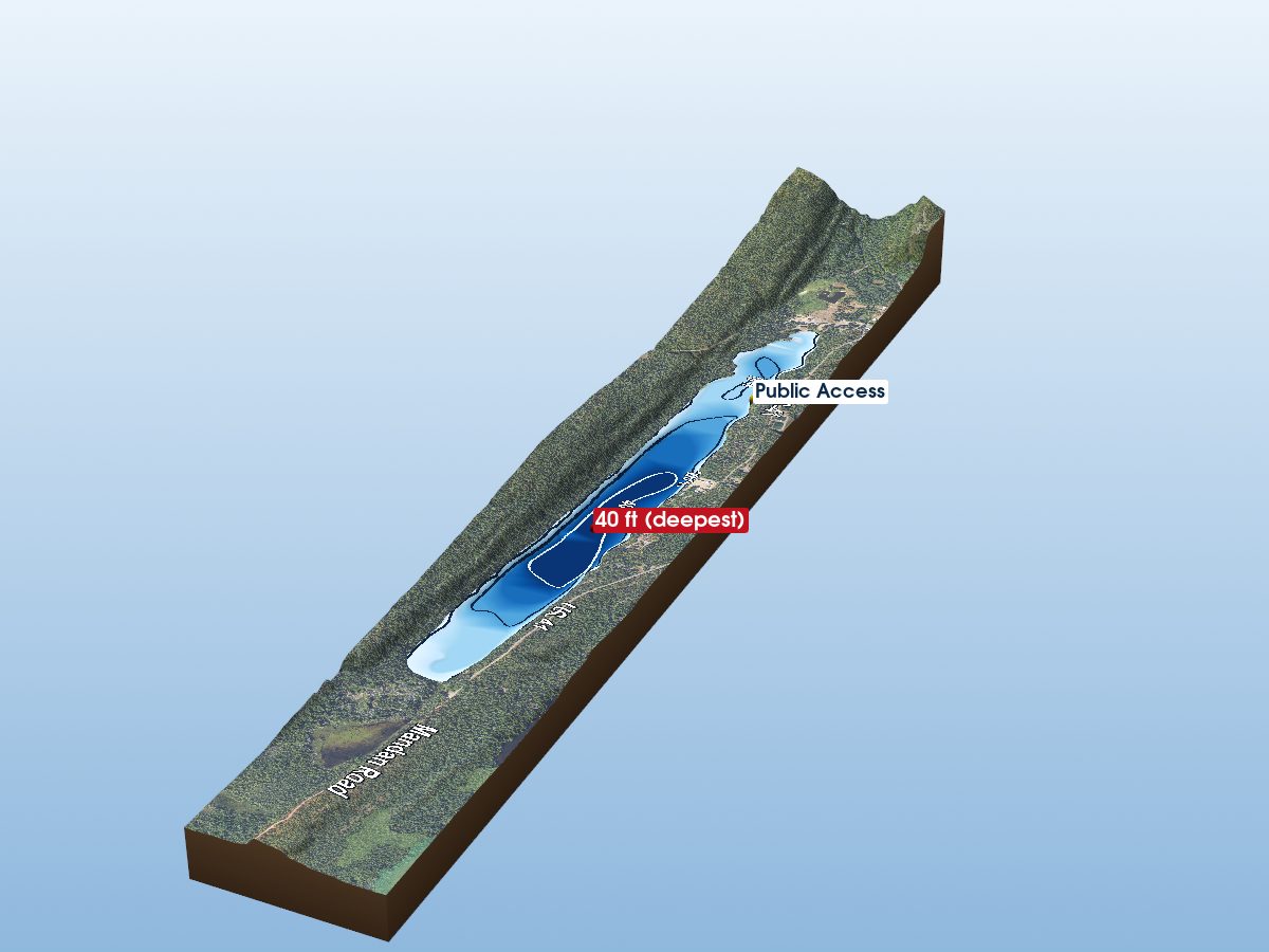 Depth map of Lake Fanny Hooe