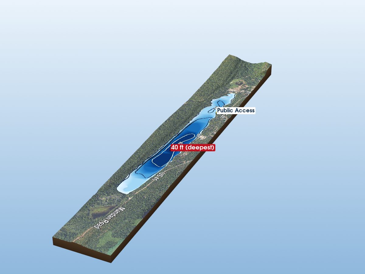 Depth map of Lake Fanny Hooe