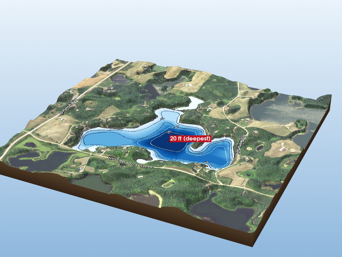 Depth map of Lake Fifteen