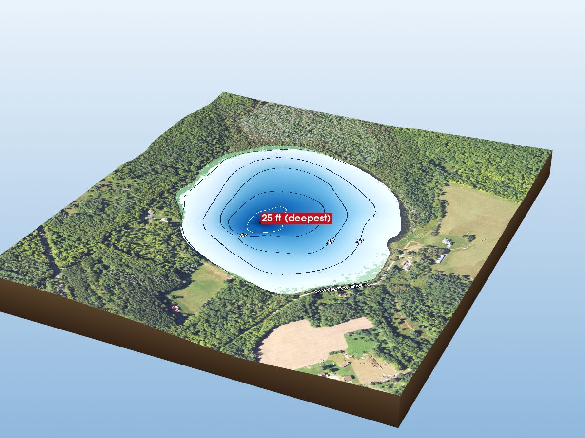 Depth map of Lake Fifteen