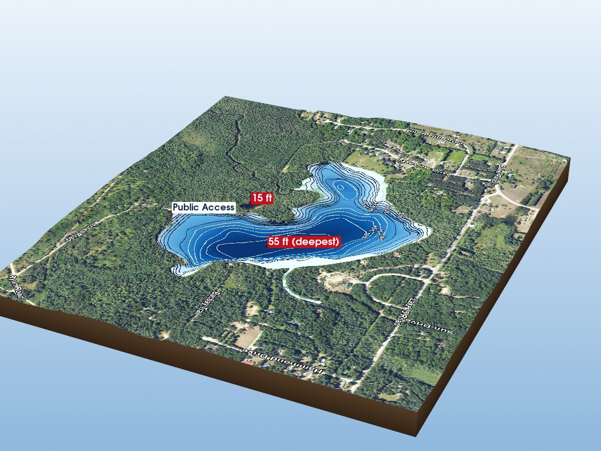 Depth map of Lake Fifteen