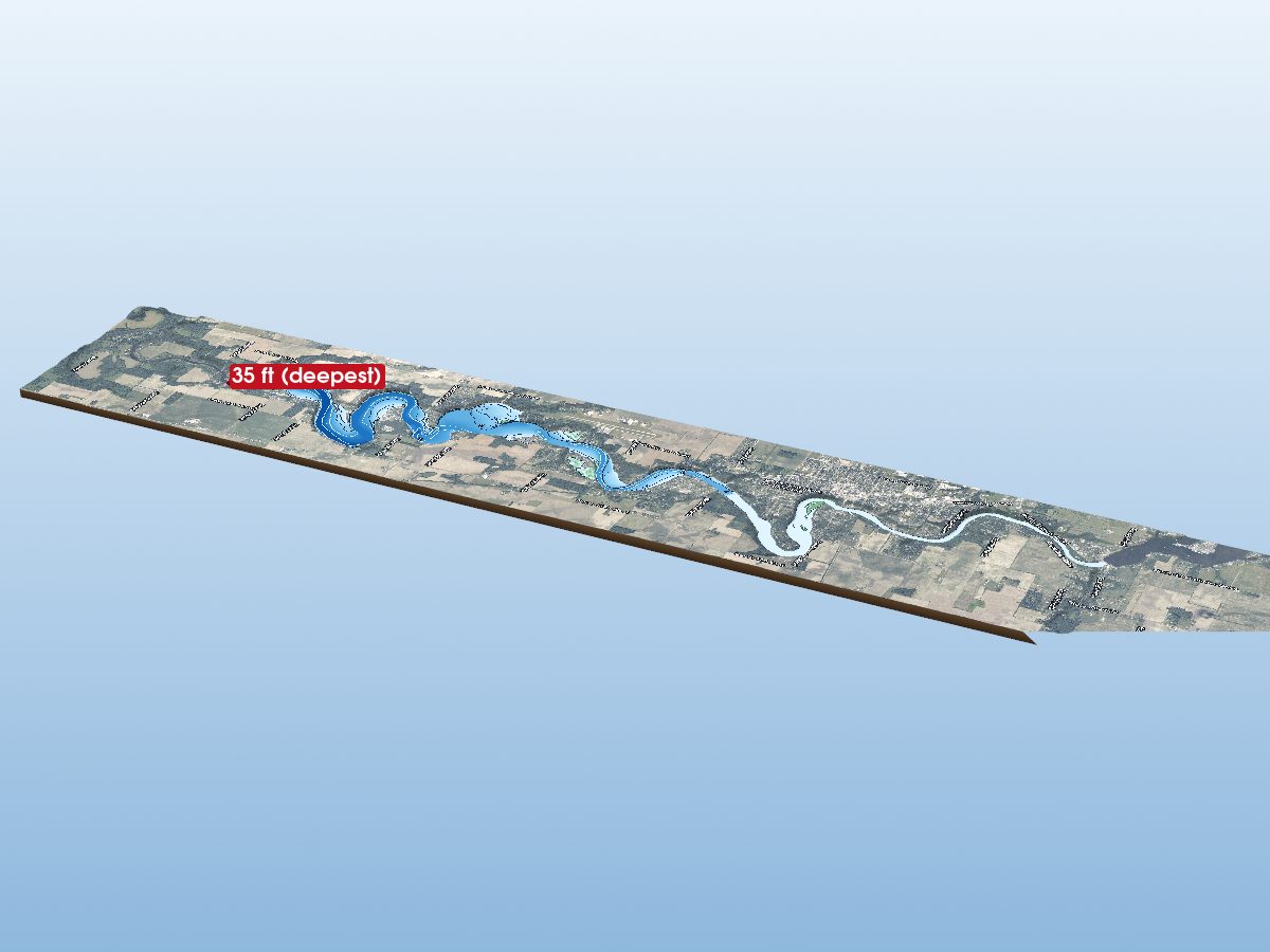Depth map of Lake Freeman