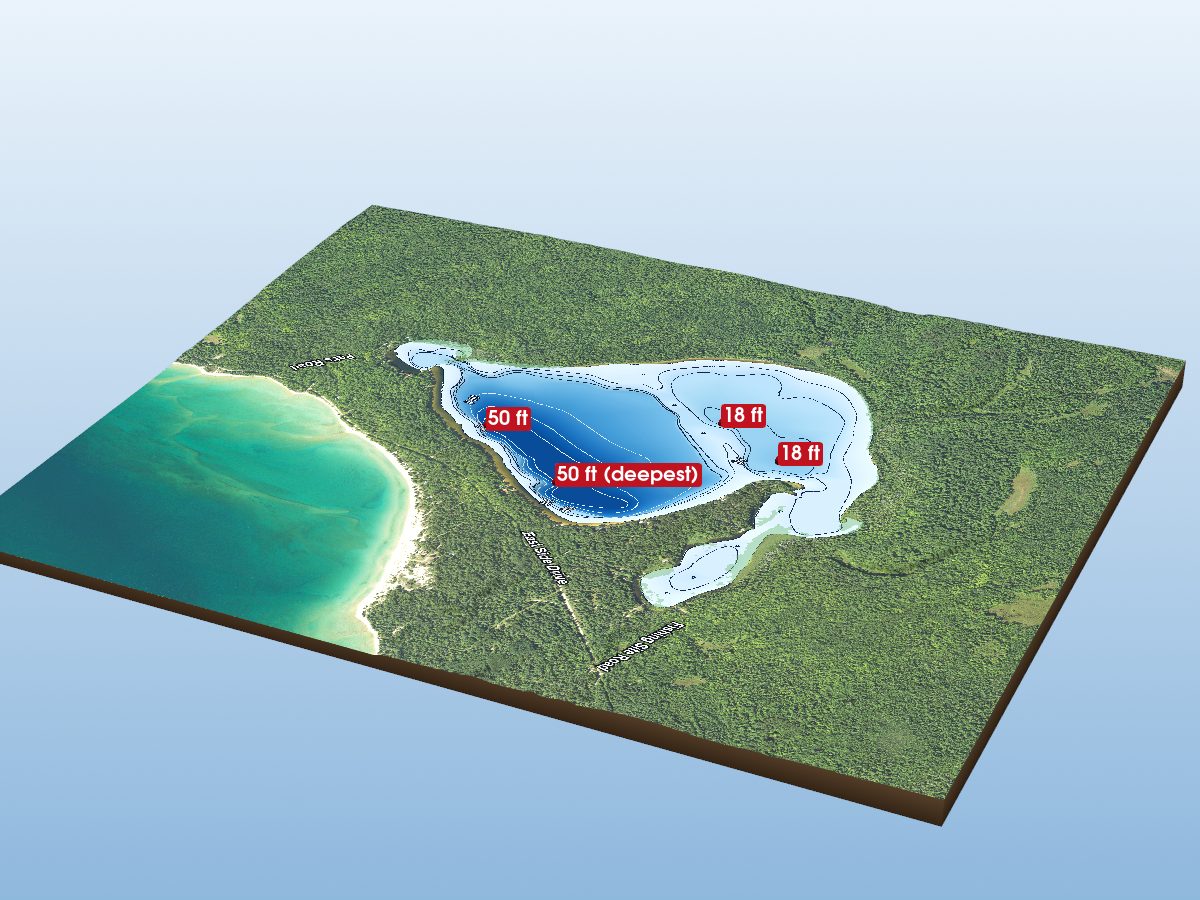Depth map of Lake Geneserath
