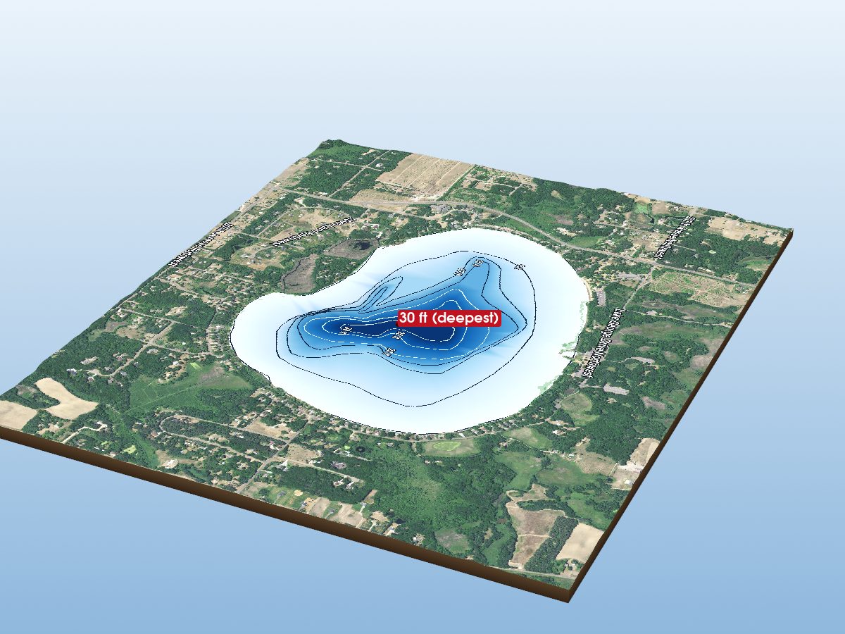 Depth map of Lake George