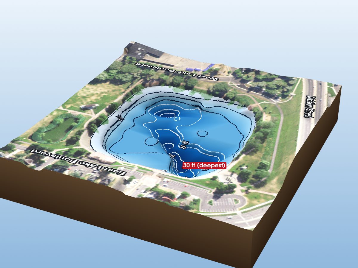 Depth map of Lake George