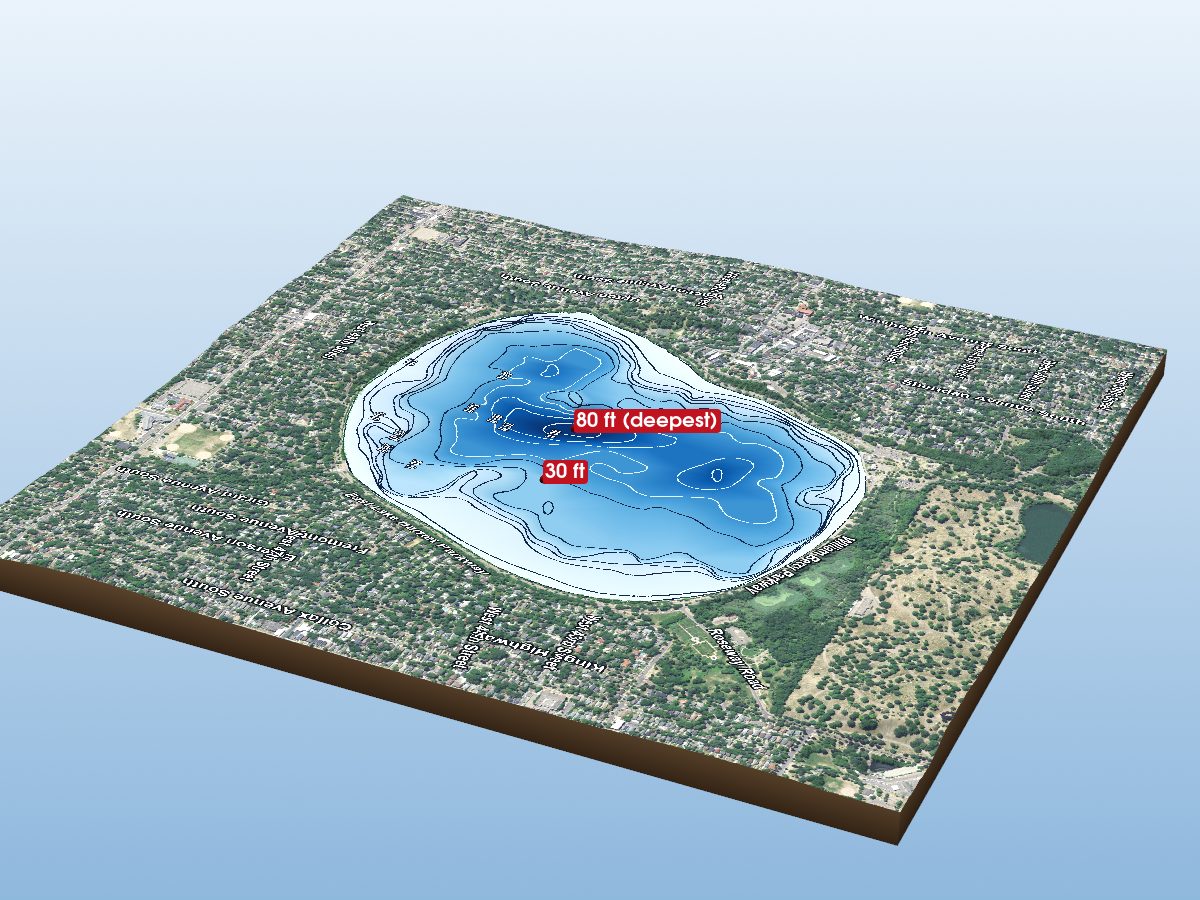Depth map of Lake Harriet