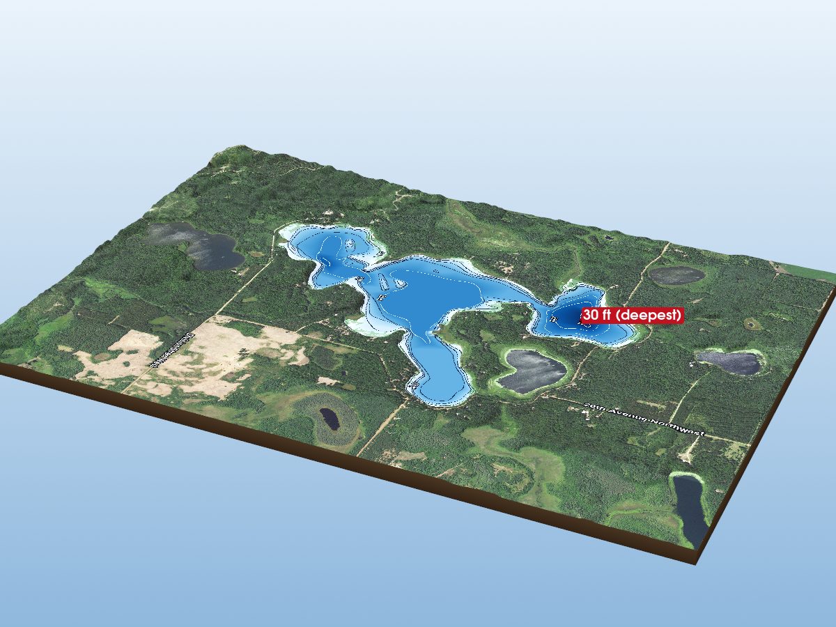 Depth map of Lake Hattie