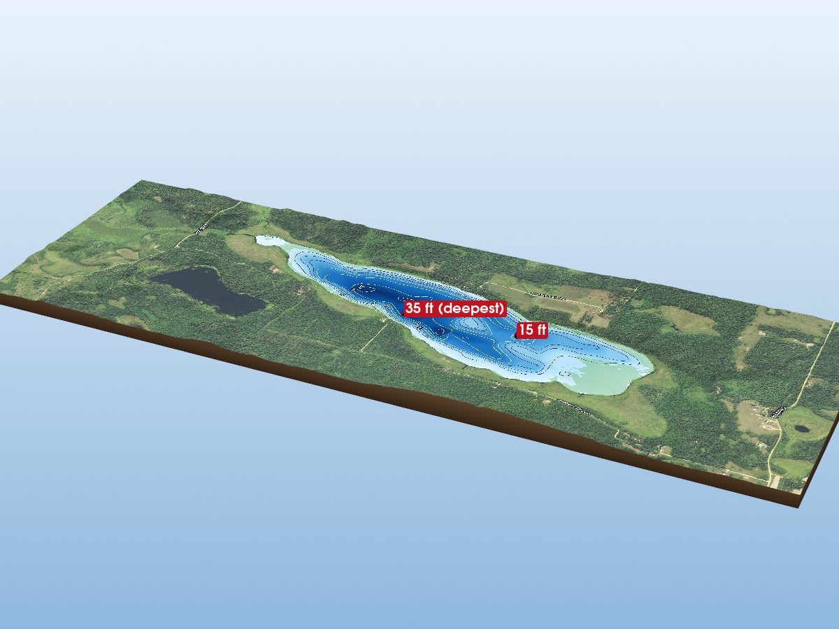 Depth map of Lake Hattie