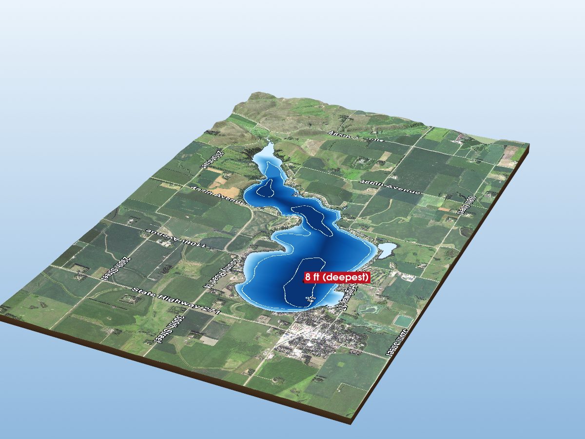 Depth map of Lake Hendricks