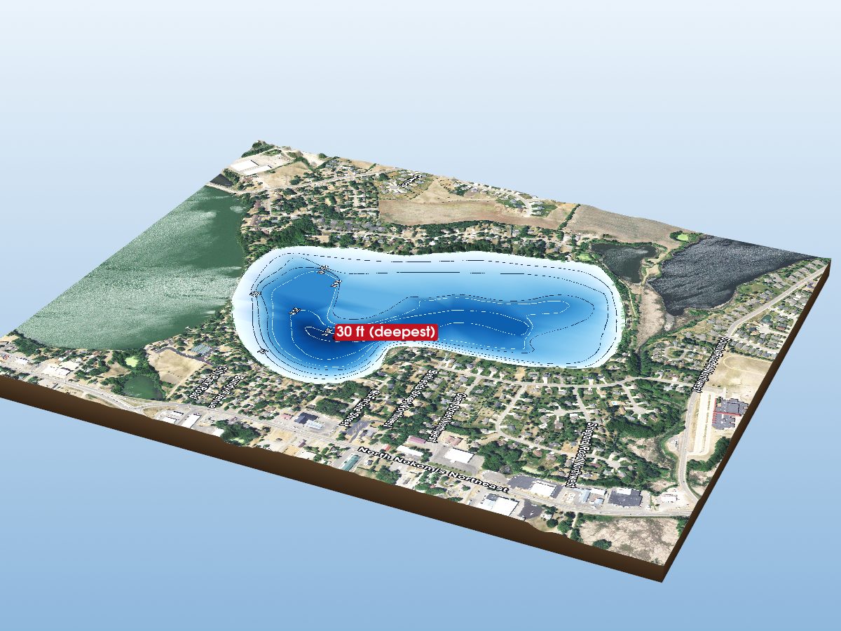 Depth map of Lake Henry