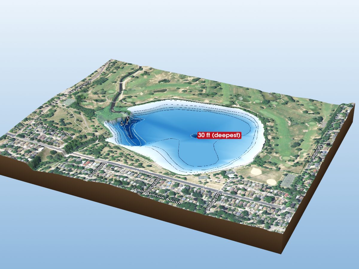 Depth map of Lake Hiawatha