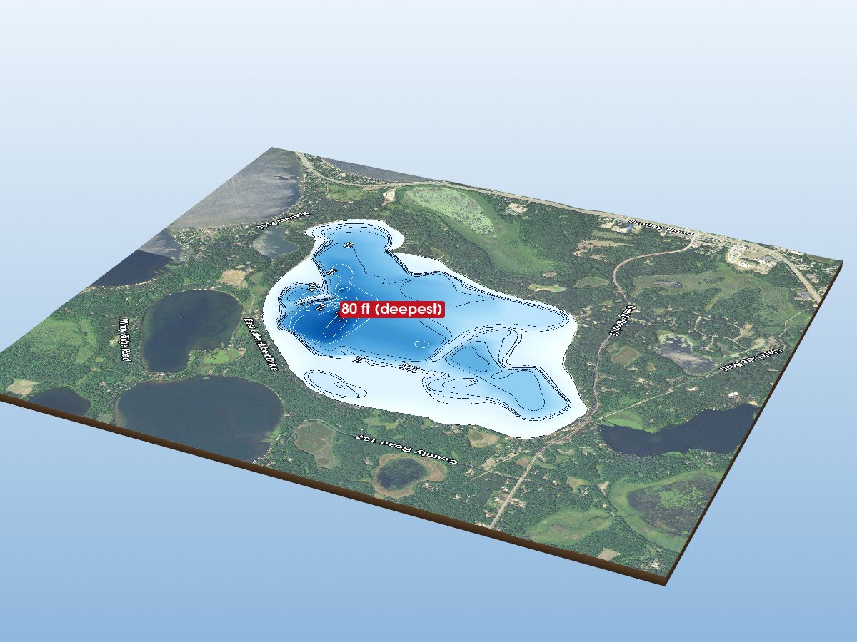 Depth map of Lake Hubert