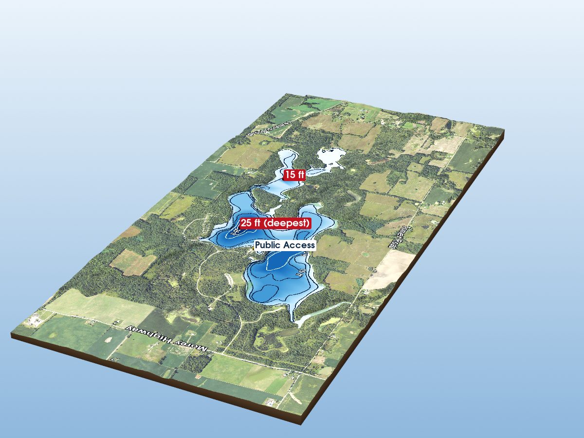 Depth map of Lake Hudson